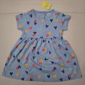 (NWT) Primary Baby Dress in Rainbow Confetti Hearts Short Sleeves - Size 18-24M